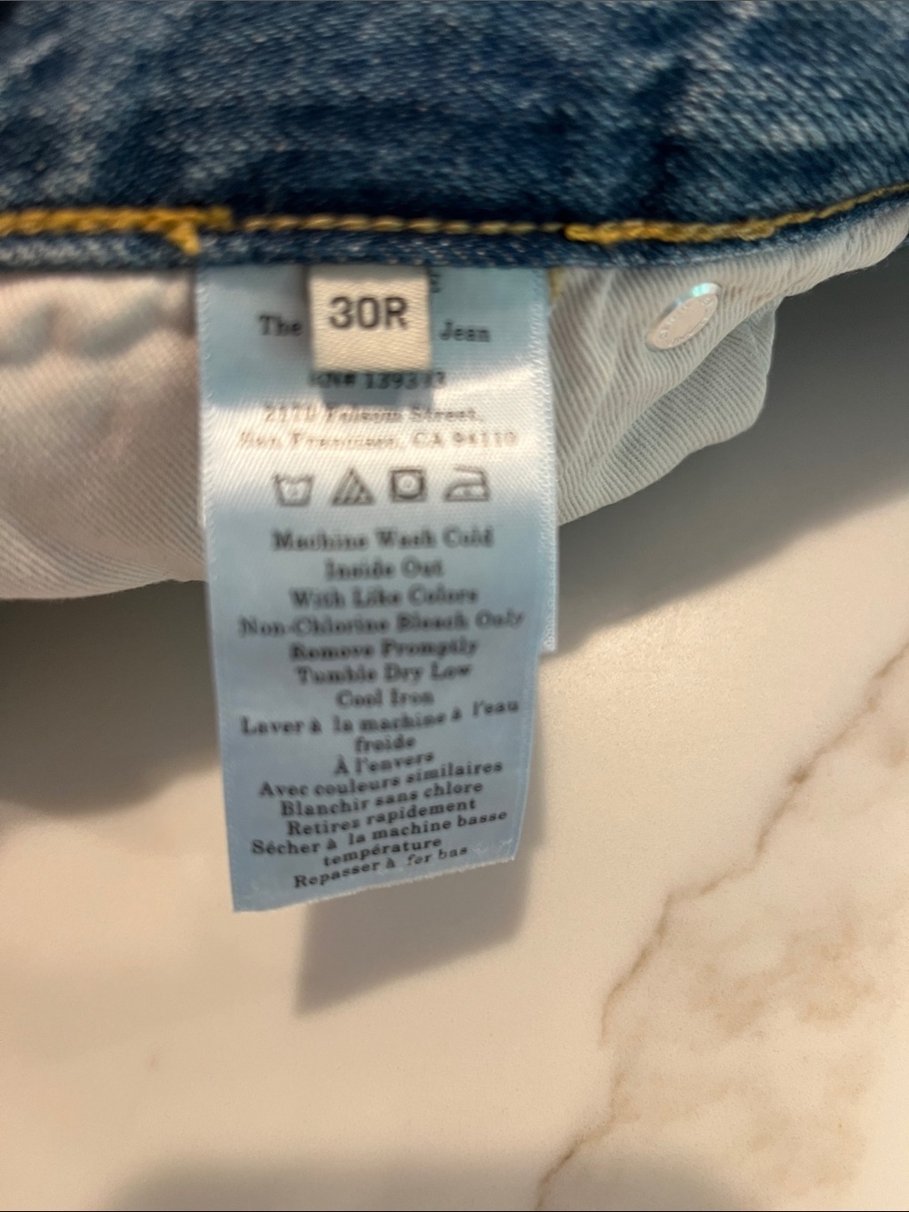 Everlane Relaxed Straight Leg Organic Cotton Jeans Weathered Blue size 30 - Picture 3 of 13